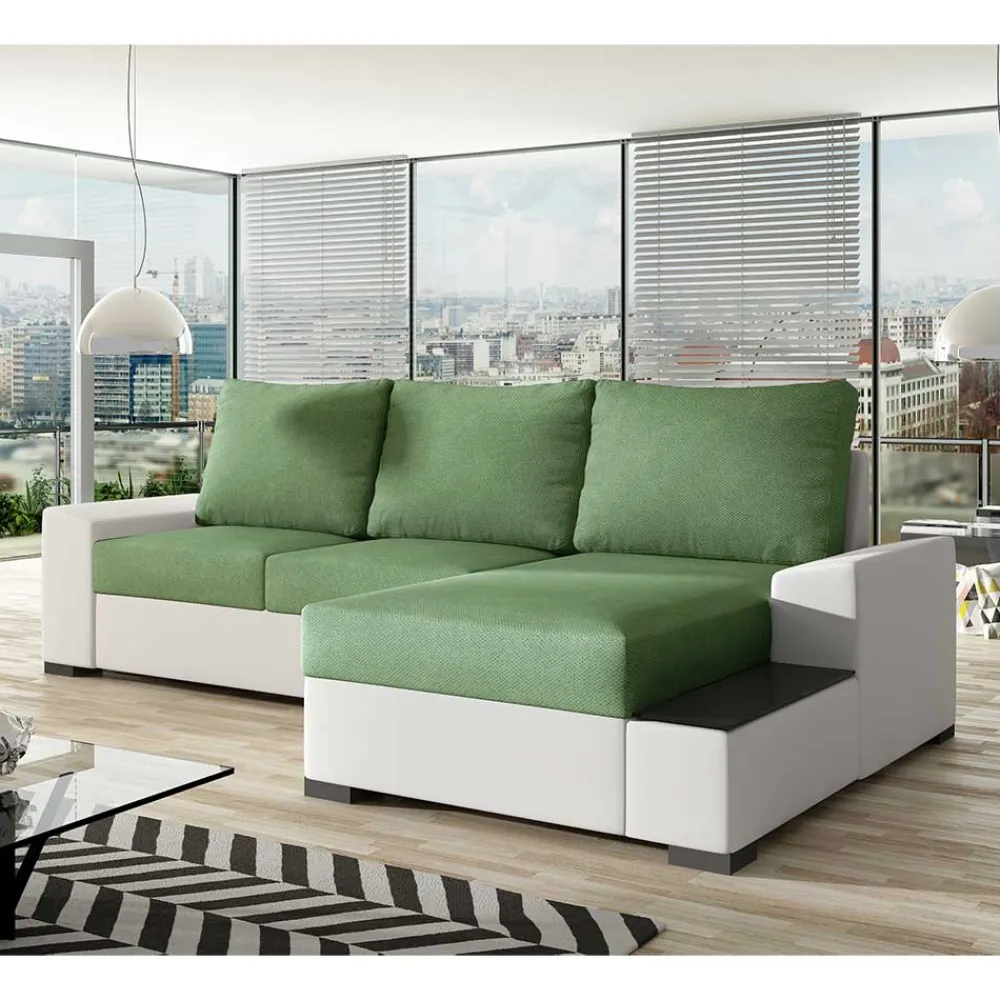 Wohnen Sofas<Bettcouch in Hellgrün und Weiß - Toskana