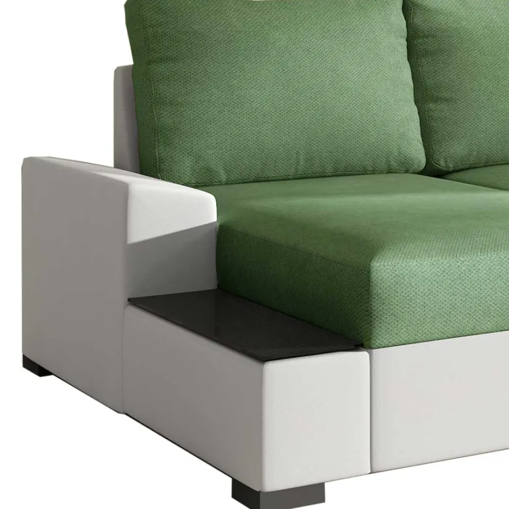 Wohnen Sofas<Bettcouch in Hellgrün und Weiß - Toskana