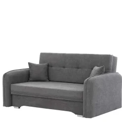 Wohnen Sofas<Bettcouch mit Federkern aus Velours Dunkelgrau - Lictona