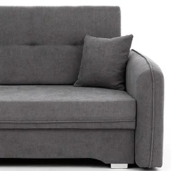 Wohnen Sofas<Bettcouch mit Federkern aus Velours Dunkelgrau - Lictona