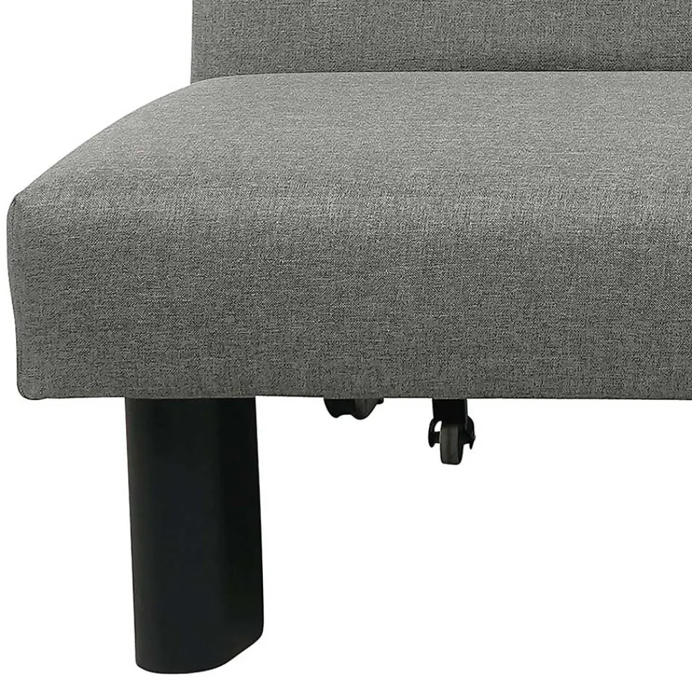 Wohnen Sofas<Bettcouch ohne Armlehnen in Hellgrau Stoff - Mariolina