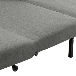 Wohnen Sofas<Bettcouch ohne Armlehnen in Hellgrau Stoff - Mariolina