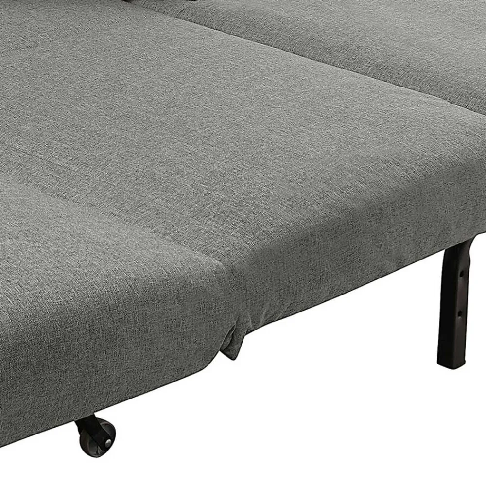 Wohnen Sofas<Bettcouch ohne Armlehnen in Hellgrau Stoff - Mariolina