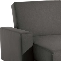 Wohnen Sofas<Bettfunktion Ecksofa in Anthrazit mit Chrom - Heavy (zweiteilig)