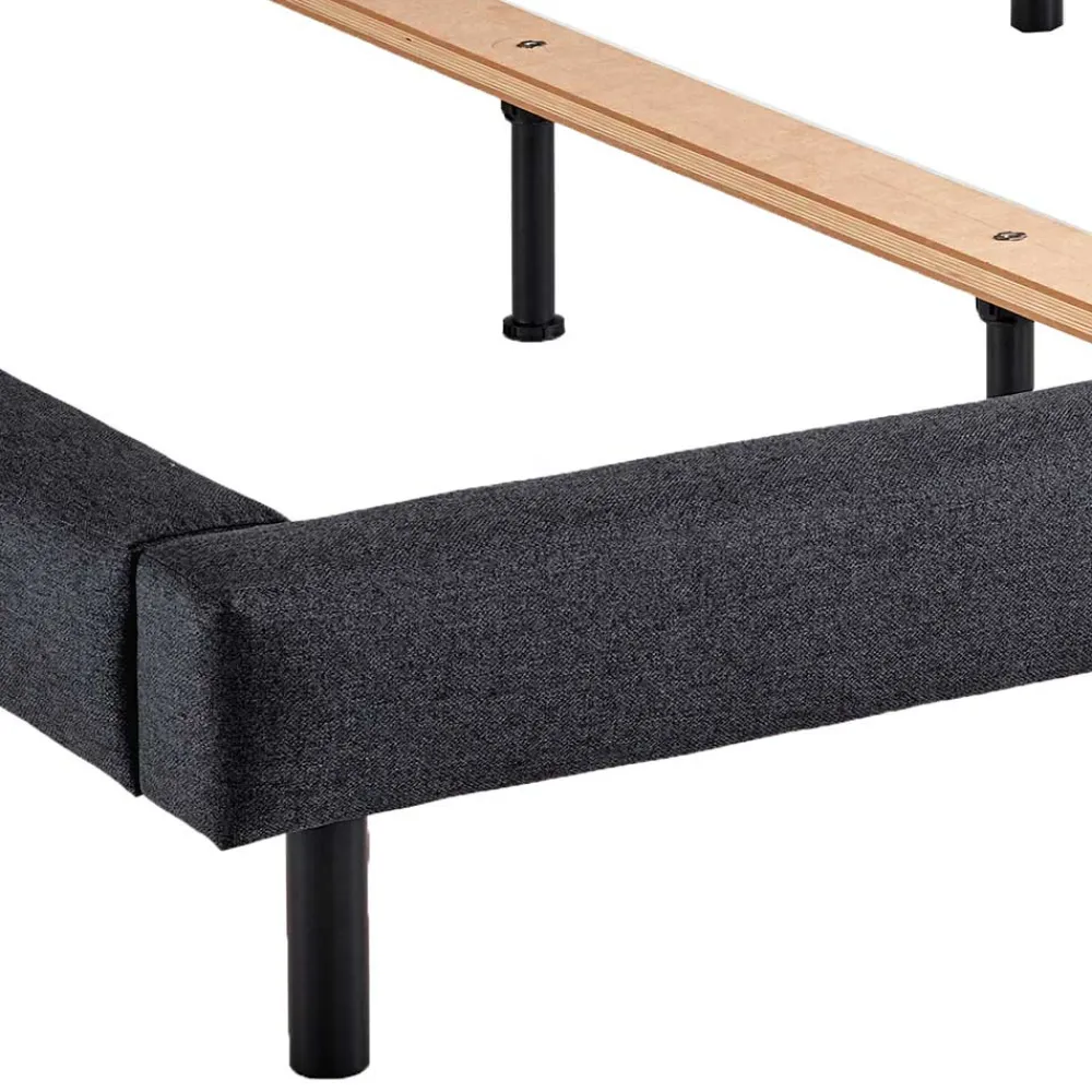 Wohnen Betten<Bettgestell in Dunkelgrau mit 140x200 Liegefläche - Vladin