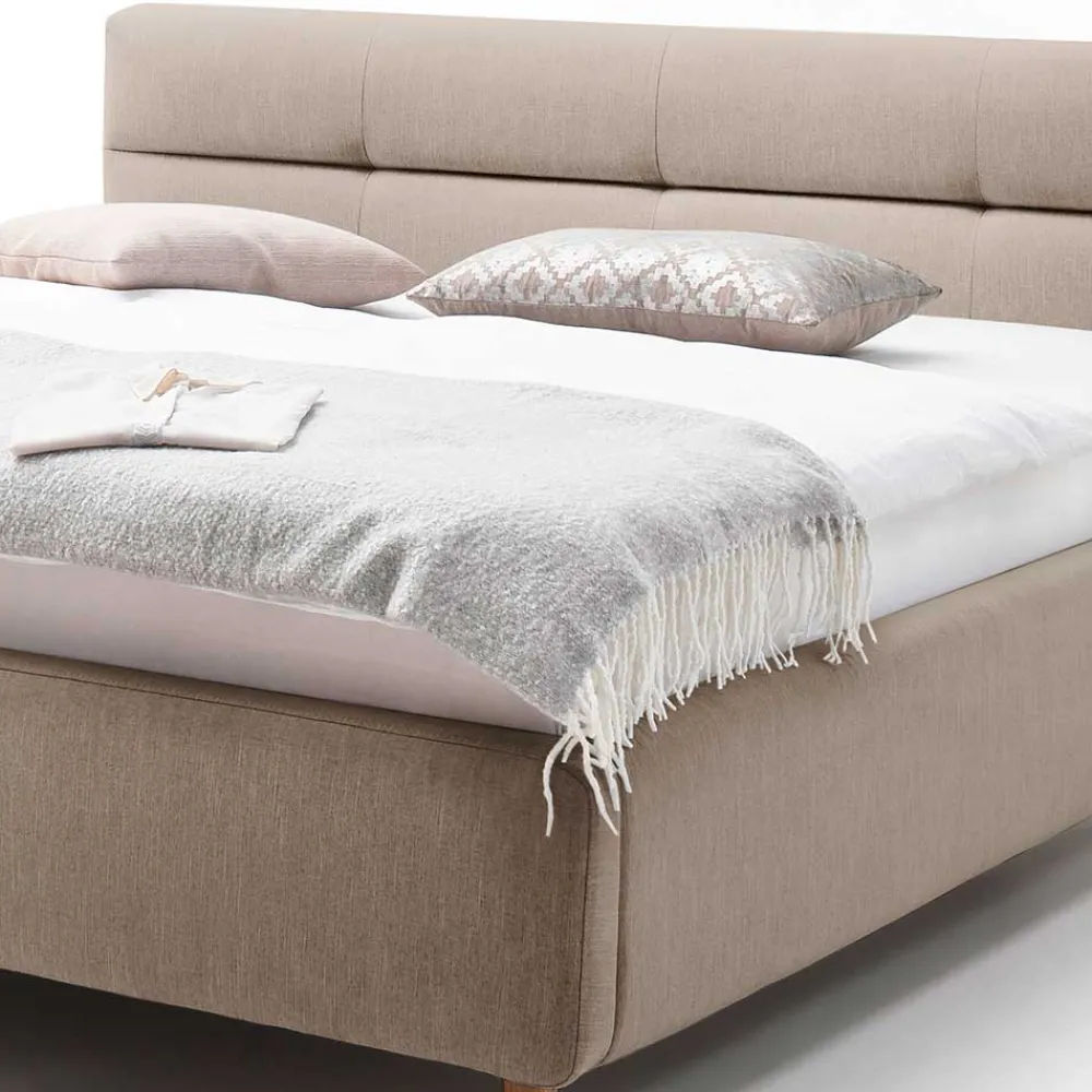 Wohnen Betten<Bettkasten Polsterbett in Beige & Eiche - Stroy