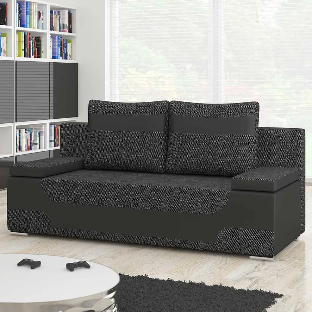 Wohnen Sofas<Bettsofa in Dunkelgrau Material Mix - Classic