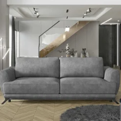Wohnen Betten|Sofas<Bettsofa in Grau Stoff in Vintage Optik - Salcina