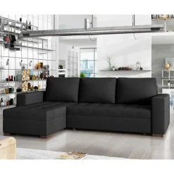 Wohnen Betten|Sofas<Bettsofa in Schwarzbraun Stoffbezug - Zyret