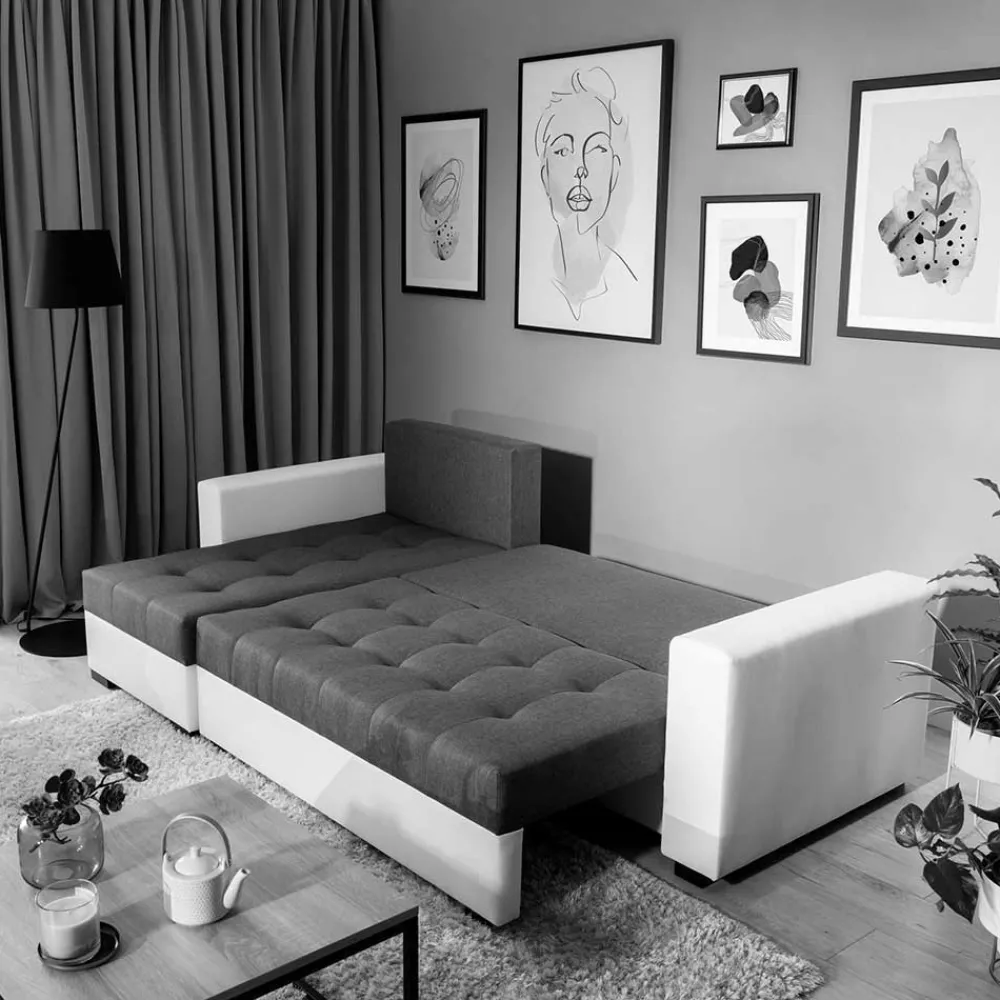 Wohnen Betten|Sofas<Bettsofa in Schwarzbraun Stoffbezug - Zyret