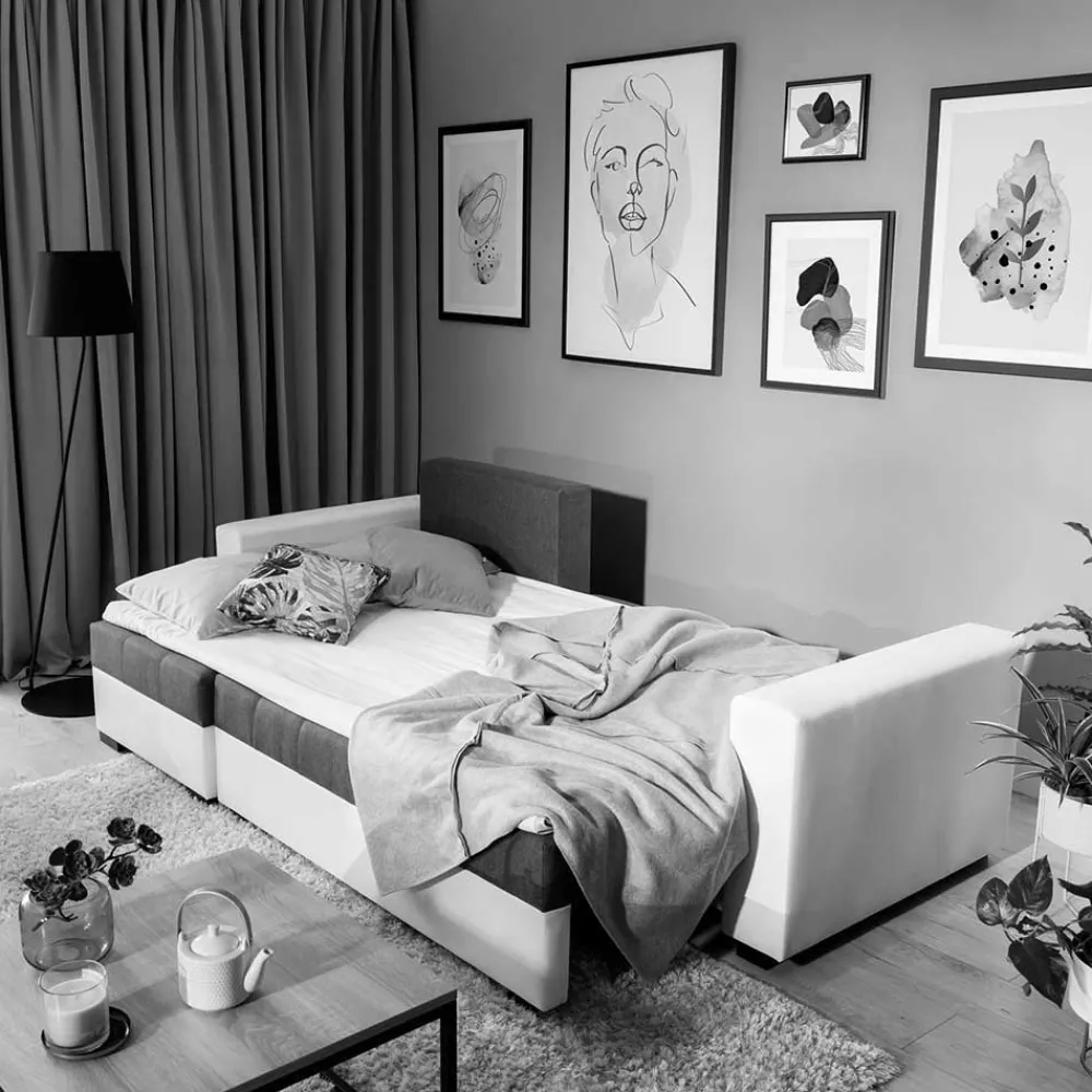 Wohnen Betten|Sofas<Bettsofa in Schwarzbraun Stoffbezug - Zyret