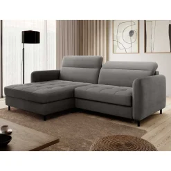 Wohnen Sofas<Bettsofa L-Couch in Grau Samtbezug - Lionel
