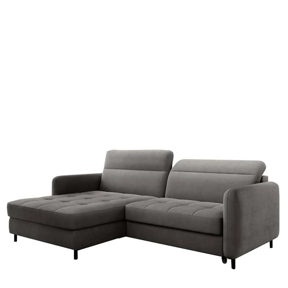 Wohnen Sofas<Bettsofa L-Couch in Grau Samtbezug - Lionel