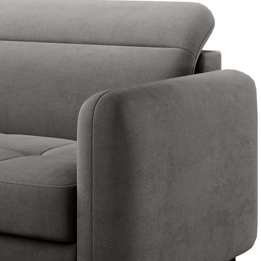 Wohnen Sofas<Bettsofa L-Couch in Grau Samtbezug - Lionel