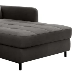 Wohnen Sofas<Bettsofa L-Couch in Grau Samtbezug - Lionel