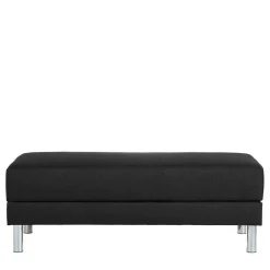 Wohnen Betten<Bettsofa mit Hocker in Schwarz mit Chrom - Farella (zweiteilig)
