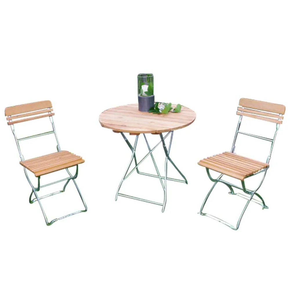 Wohnen Sitzgruppe<Biergarten Garnitur für 2 Personen Riumana mit Klapptisch rund (dreiteilig)