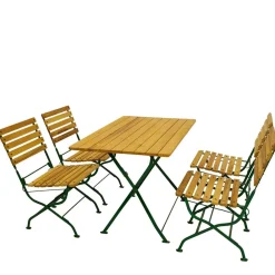 Wohnen Sitzgruppe<Biergarten Tischgruppe aus Robinie - Gracy (fünfteilig)