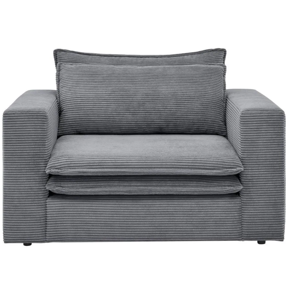 Wohnen Sessel<Big Sessel aus Cord in Anthrazit - Ruffos