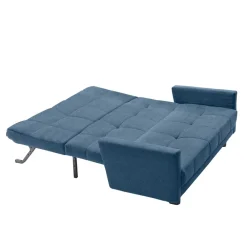 Wohnen Sofas<Blaue Klappcouch mit Stoffbezug Flachgewebe - Lech