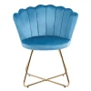 Wohnen Stühle<Blaue Samtstühle mit Muschel Design Lehne - Candelcero (2er Set)
