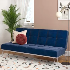 Wohnen Sofas<Blaue Schlafcouch mit Samt Bezug - Otrando