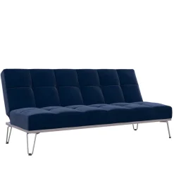 Wohnen Sofas<Blaue Schlafcouch mit Samt Bezug - Otrando