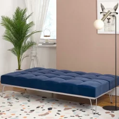 Wohnen Sofas<Blaue Schlafcouch mit Samt Bezug - Otrando