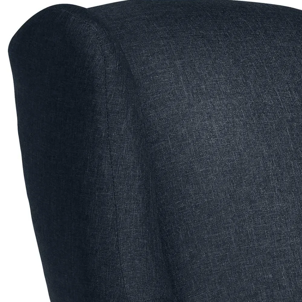 Wohnen Sessel<Blauer Ohrensessel mit Buche Beinen - Mag