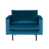 Wohnen Sessel<Blauer Samt-Sessel Cumagon im Retrostil