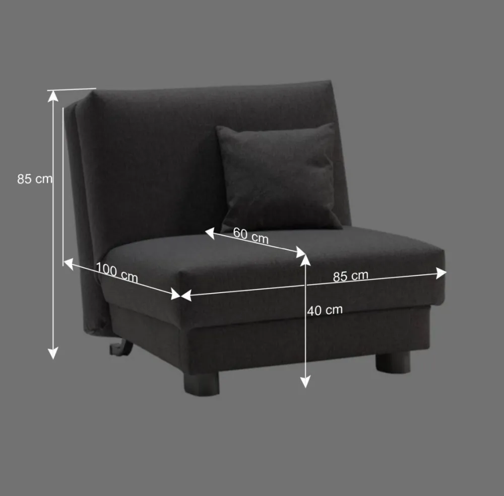 Wohnen Sofas<Blauer Schlafsessel mit Flachgewebe Stoffbezug - Tirenaso