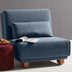 Wohnen Sofas<Blauer Stoffsessel mit Schlaffunktion - Zimena