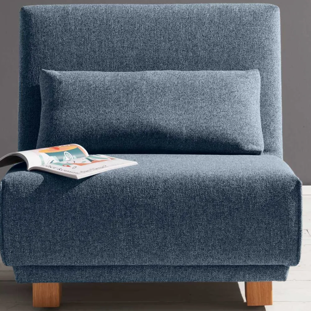 Wohnen Sofas<Blauer Stoffsessel mit Schlaffunktion - Zimena