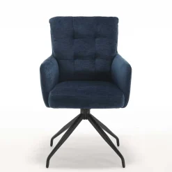 Wohnen Stühle<Blauer Tischsessel mit Chenillebezug - Catrizia (2er Set)