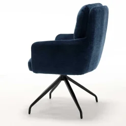 Wohnen Stühle<Blauer Tischsessel mit Chenillebezug - Catrizia (2er Set)