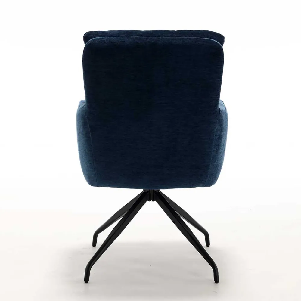 Wohnen Stühle<Blauer Tischsessel mit Chenillebezug - Catrizia (2er Set)