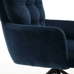 Wohnen Stühle<Blauer Tischsessel mit Chenillebezug - Catrizia (2er Set)