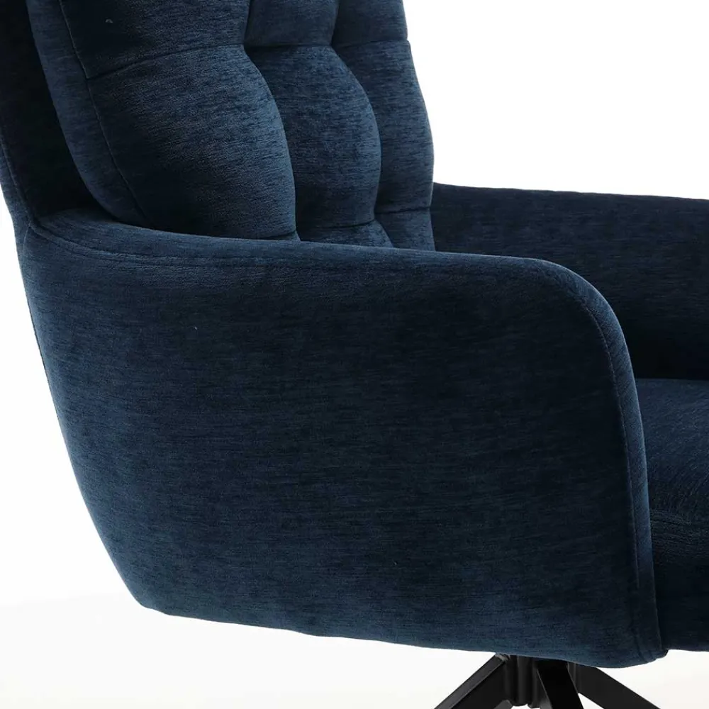 Wohnen Stühle<Blauer Tischsessel mit Chenillebezug - Catrizia (2er Set)