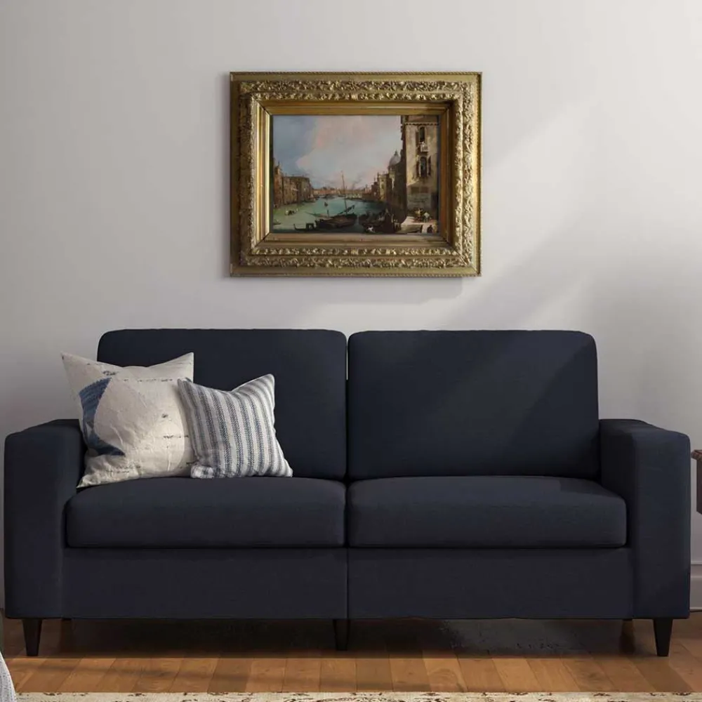 Wohnen Sofas<Blaues Retrosofa 190 cm breit - Camiri
