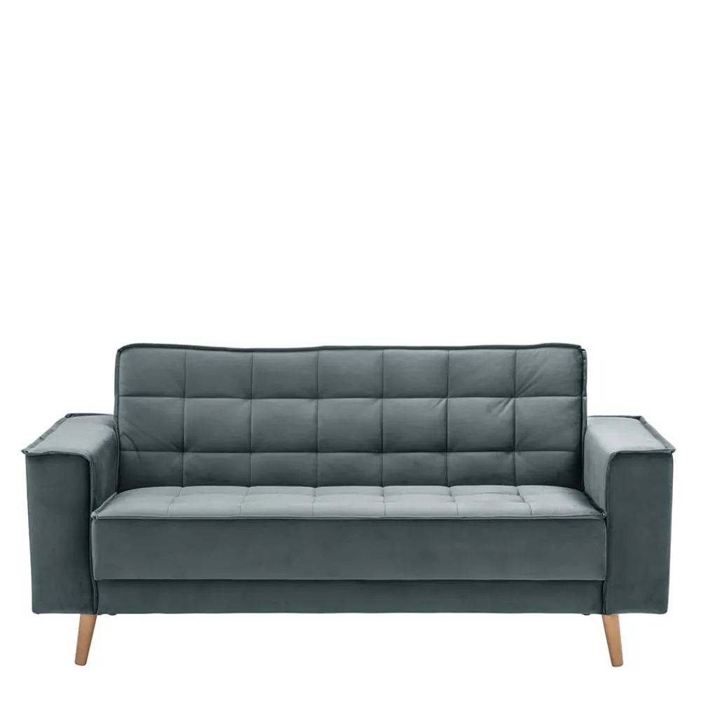 Wohnen Sofas<Blaugraue Couch aus Samtvelours - Lymeca