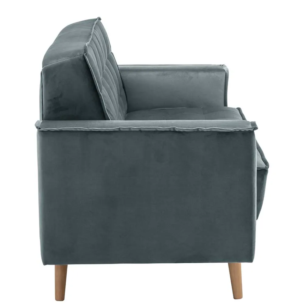 Wohnen Sofas<Blaugraue Couch aus Samtvelours - Lymeca