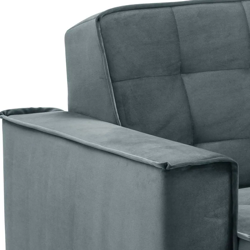 Wohnen Sofas<Blaugraue Couch aus Samtvelours - Lymeca