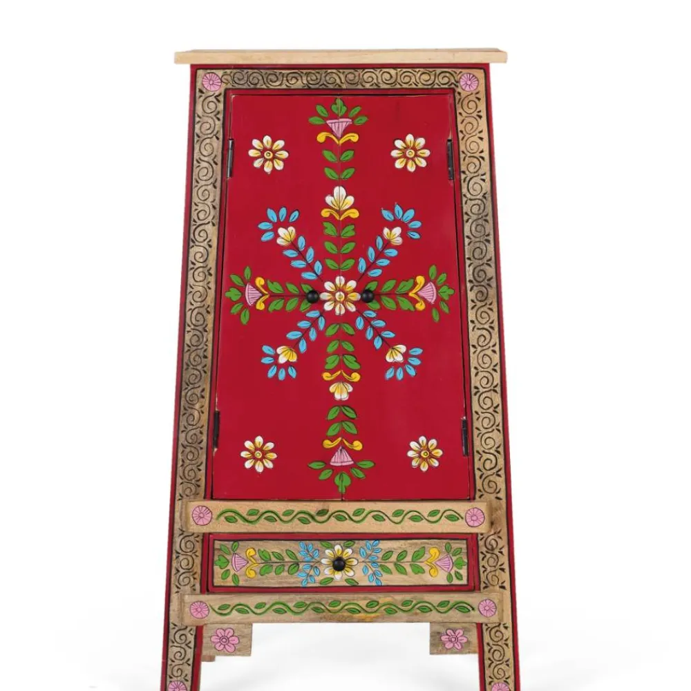 Wohnen Highboards<Boho Kommode mit Blumen Dekor im Folklore Style - Gionala