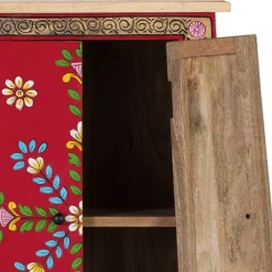 Wohnen Highboards<Boho Kommode mit Blumen Dekor im Folklore Style - Gionala