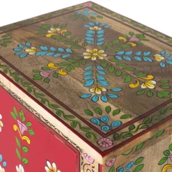 Wohnen Highboards<Boho Kommode mit Blumen Dekor im Folklore Style - Gionala