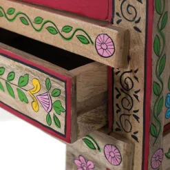 Wohnen Highboards<Boho Kommode mit Blumen Dekor im Folklore Style - Gionala