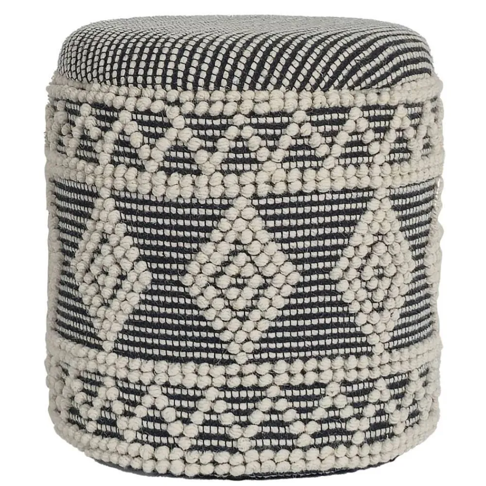 Wohnen Hocker<Boho Polsterhocker aus Wolle Webstoff - Fiodor