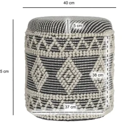 Wohnen Hocker<Boho Polsterhocker aus Wolle Webstoff - Fiodor