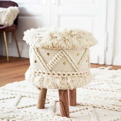 Wohnen Hocker<Boho Style Hocker in Cremeweiß - Puertos