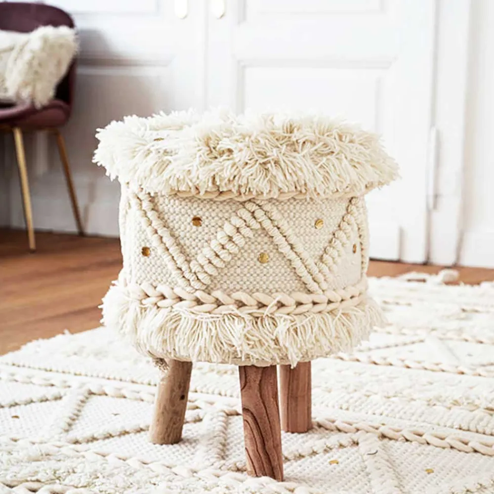 Wohnen Hocker<Boho Style Hocker in Cremeweiß - Puertos